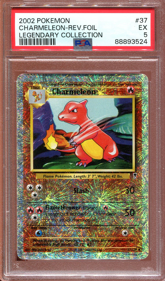 CHARMELEON 37/110 POKEMON PSA 5 LEGENDARY COLLECTION REVERSE HOLO