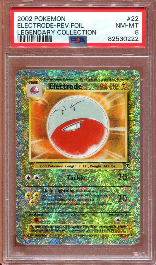 ELECTRODE 22/110 POKEMON PSA 8 LEGENDARY COLLECTION REVERSE HOLO