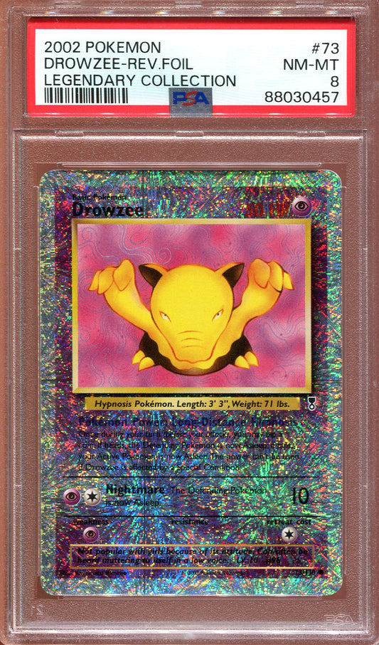 DROWZEE 73/110 POKEMON PSA 8 LEGENDARY COLLECTION REVERSE HOLO