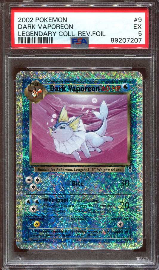 DARK VAPOREON 9/110 POKEMON PSA 5 LEGENDARY COLLECTION REVERSE HOLO