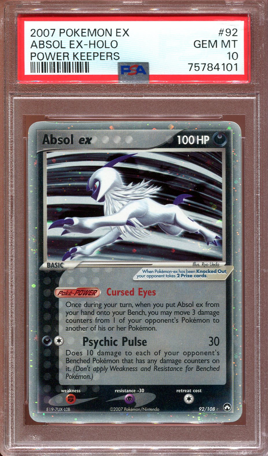 ABSOL EX 92/108 POKEMON PSA 10 POWER KEEPERS HOLO