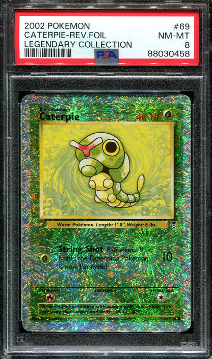 CATERPIE 69/110 POKEMON PSA 8 LEGENDARY COLLECTION REVERSE HOLO