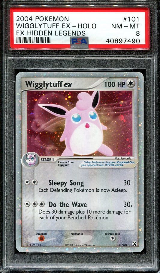 WIGGLYTUFF EX 101/101 POKEMON PSA 8 EX HIDDEN LEGENDS HOLO