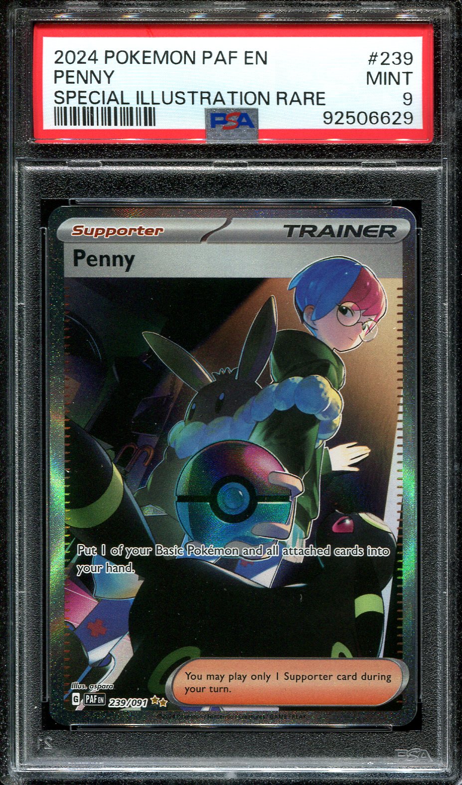 PENNY 239/091 POKEMON PSA 9 PALDEAN FATES SPECIAL ILLUSTRATION RARE