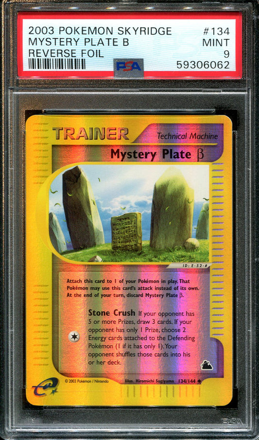 MYSTERY PLATE B 134/144 POKEMON PSA 9 SKYRIDGE REVERSE HOLO