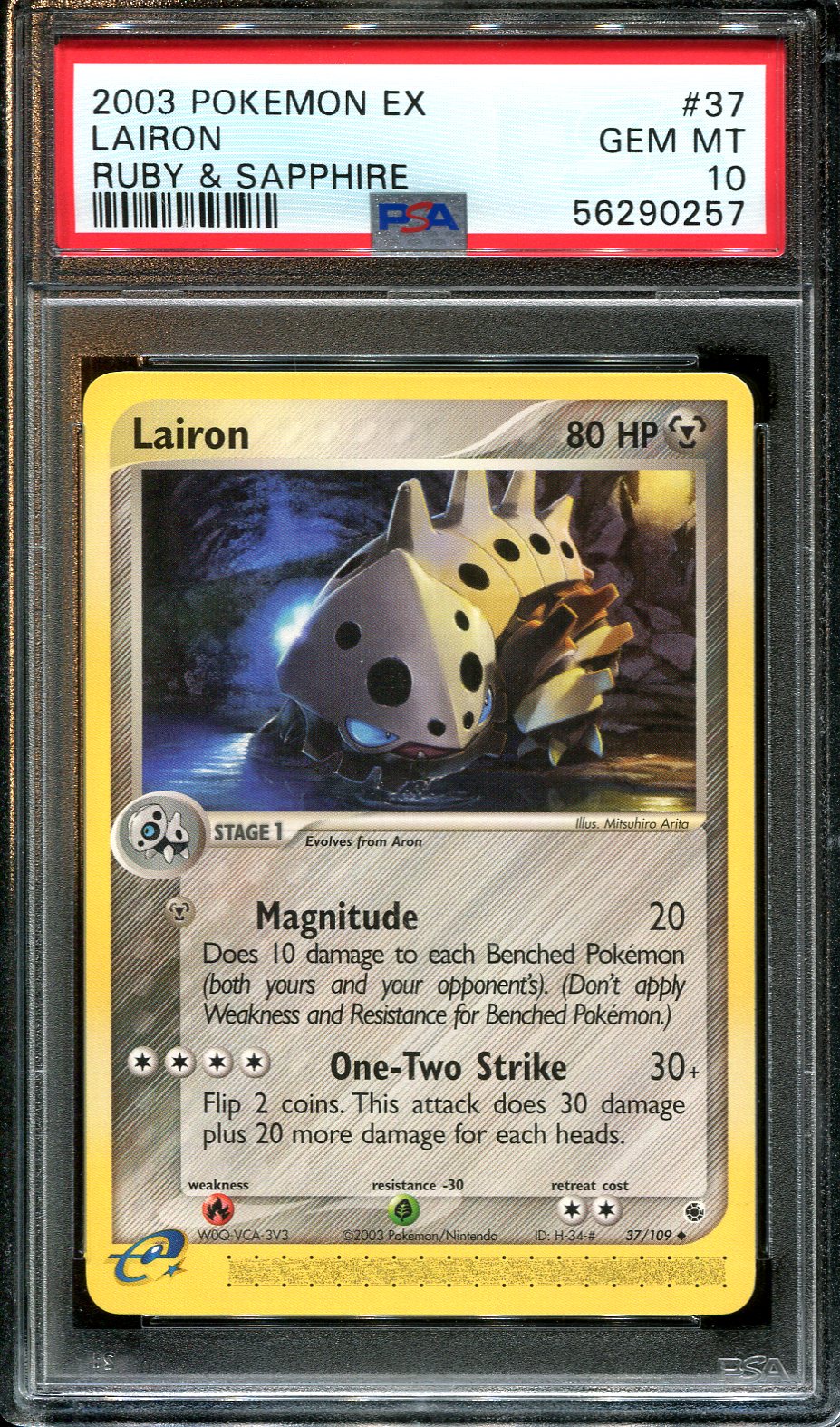 LAIRON 37/109 POKEMON PSA 10 EX RUBY & SAPPHIRE