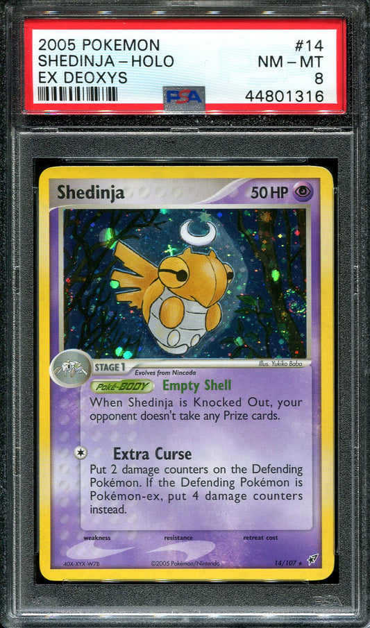 SHEDINJA 14/107 POKEMON PSA 8 EX DEOXYS HOLO