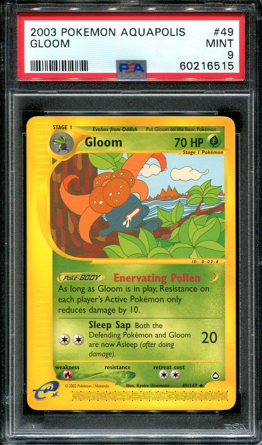 GLOOM 49/147 POKEMON PSA 9 AQUAPOLIS