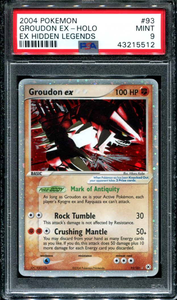GROUDON EX 93/101 PSA 9 POKEMON EX HIDDEN LEGENDS HOLO RARE