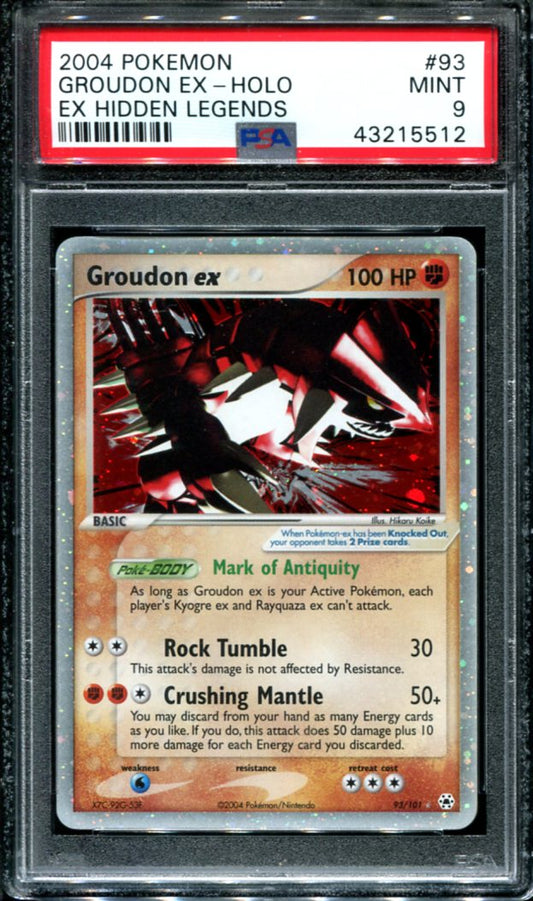 GROUDON EX 93/101 PSA 9 POKEMON EX HIDDEN LEGENDS HOLO RARE