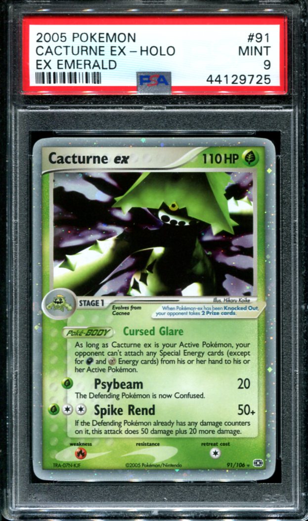 CACTURNE EX 91/106 PSA 9 POKEMON EX EMERALS HOLO RARE