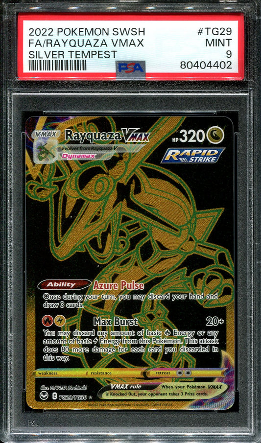 RAYQUAZA VMAX TG29/TG30 POKEMON PSA 9 SILVER TEMPEST FULL ART