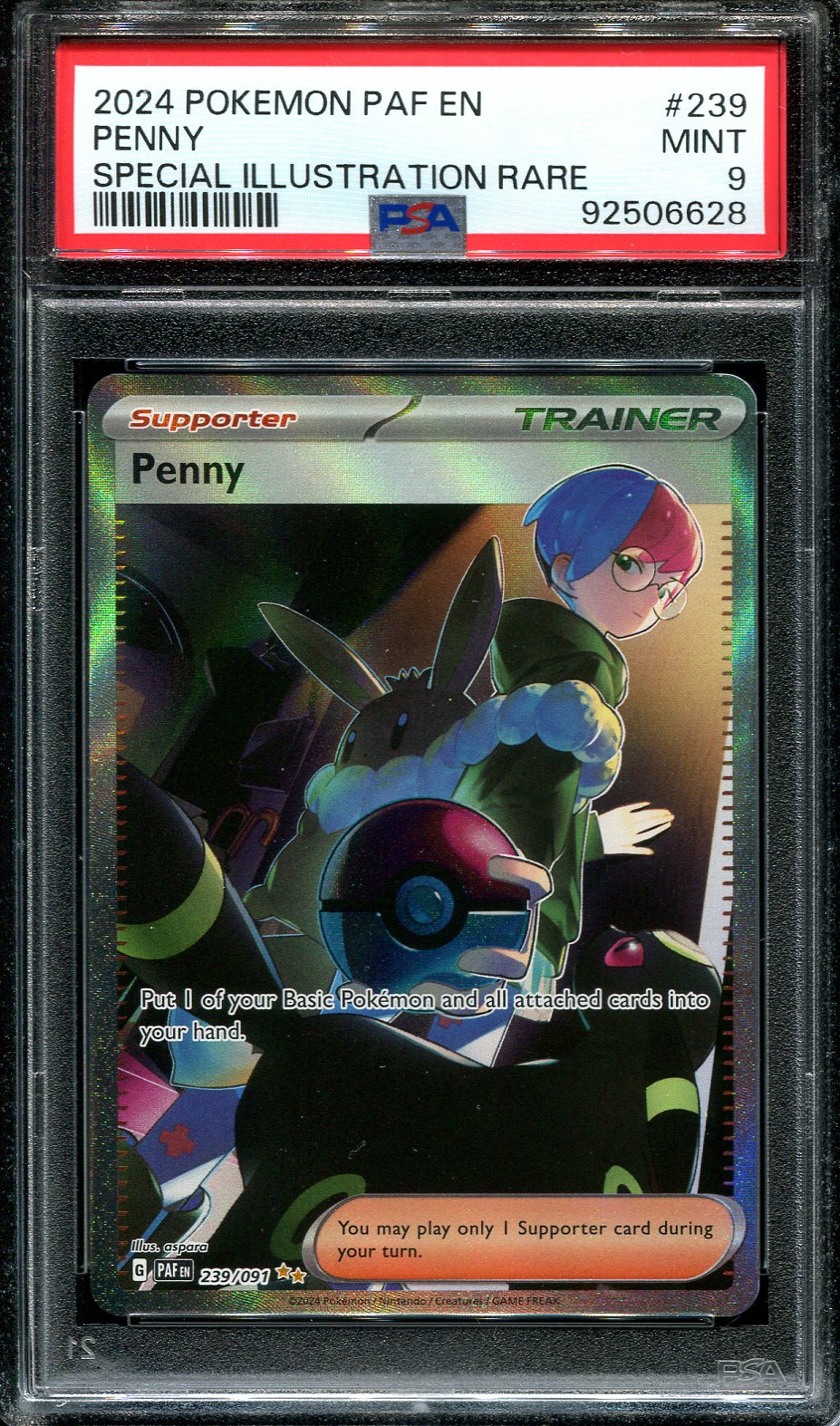 PENNY 239/091 POKEMON PSA 9 PALDEAN FATES SPECIAL ILLUSTRATION RARE