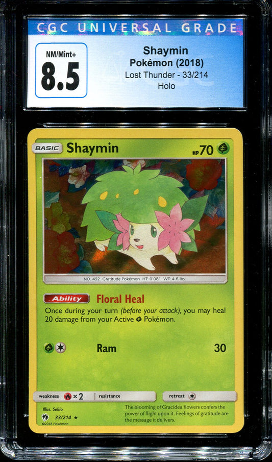 SHAYMIN 33/214 POKEMON CGC 8.5 LOST THUNDER HOLO