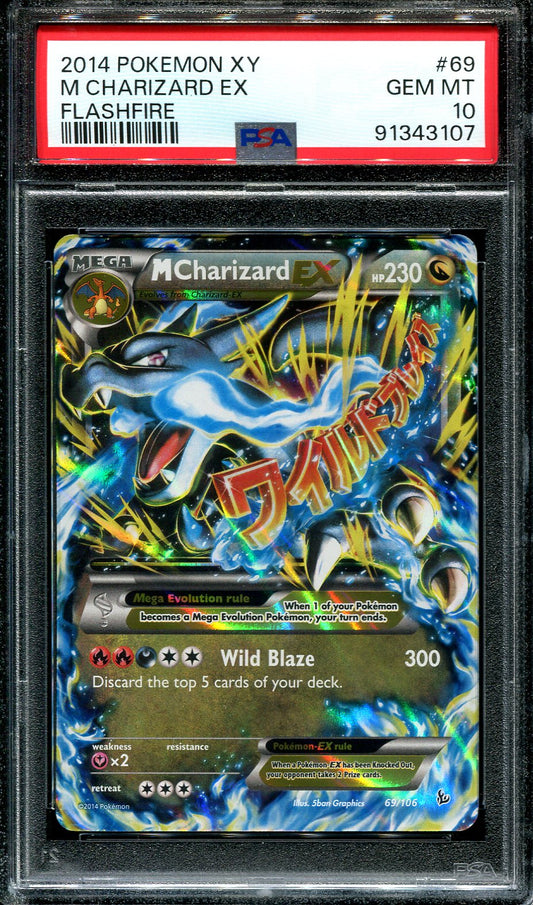 M CHARIZARD EX 69/106 POKEMON PSA 10 XY FLASHFIRE ULTRA RARE