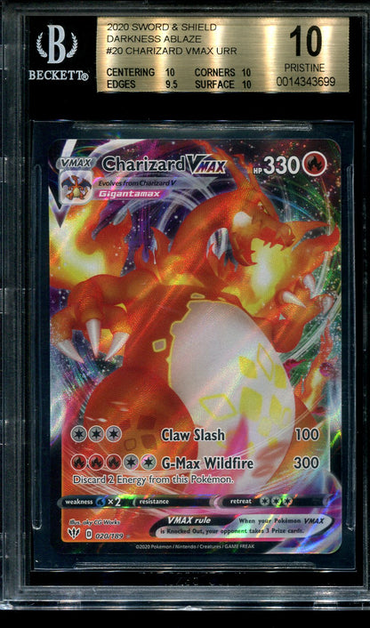 CHARIZARD VMAX 020/189 POKEMON BGS 10 DARKNESS ABLAZE ULTRA RARE