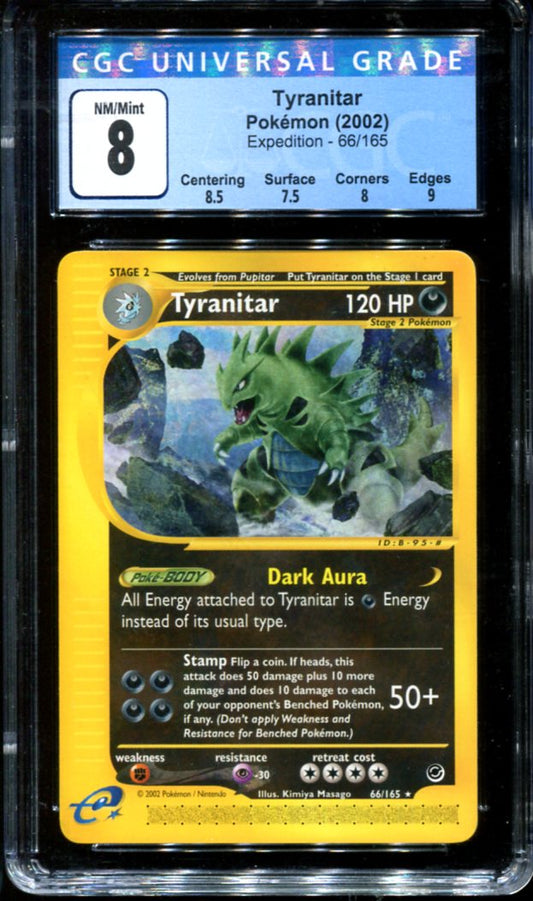 TYRANITAR 66/165 CGC 8 POKEMON EXPEDITION RARE