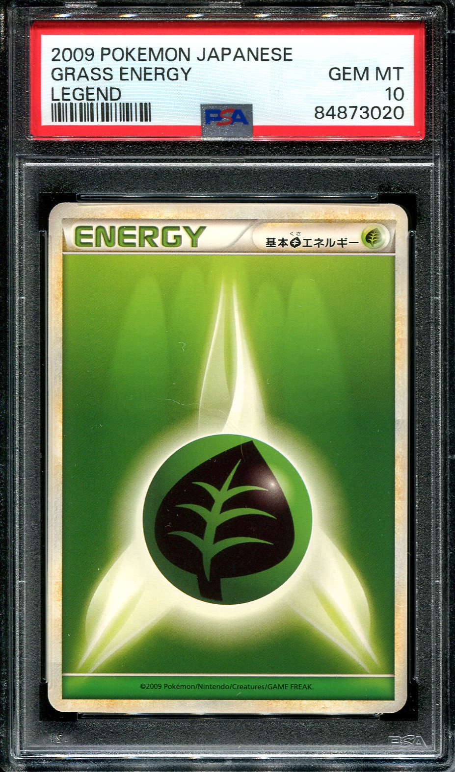 GRASS ENERGY POKEMON PSA 10 JAPANESE LEGENDS NON HOLO (POP 1)