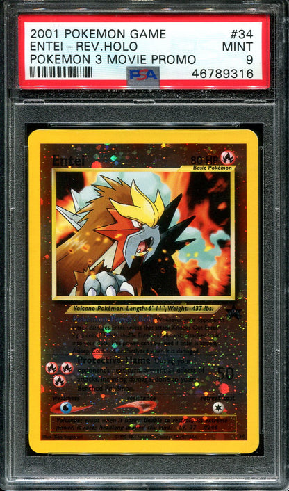 ENTEI 34 POKEMON PSA 9 POKEMON 3 MOVIE PROMO REVERSE HOLO