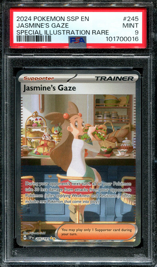 JASMINE'S GAZE 245/191 POKEMON PSA 9 SURGING SPARKS SPECIAL ILLUSTRATION RARE