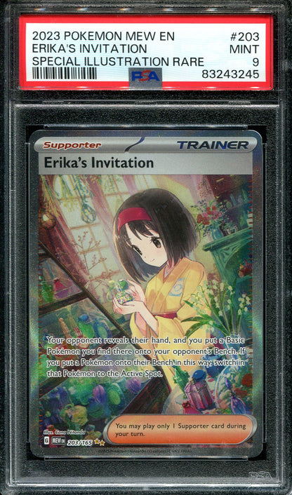 ERIKA'S INVITATION 203/165 POKEMON PSA 9 151 SPECIAL ILLUSTRATION RARE