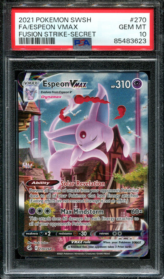 ESPEON VMAX 270/264 POKEMON PSA 10 FUSION STRIKE ALTERNATE ART