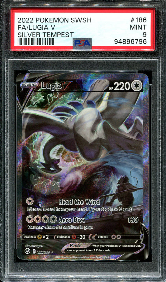 LUGIA V 186/195 POKEMON PSA 9 SILVER TEMPEST ALTERNATE ART