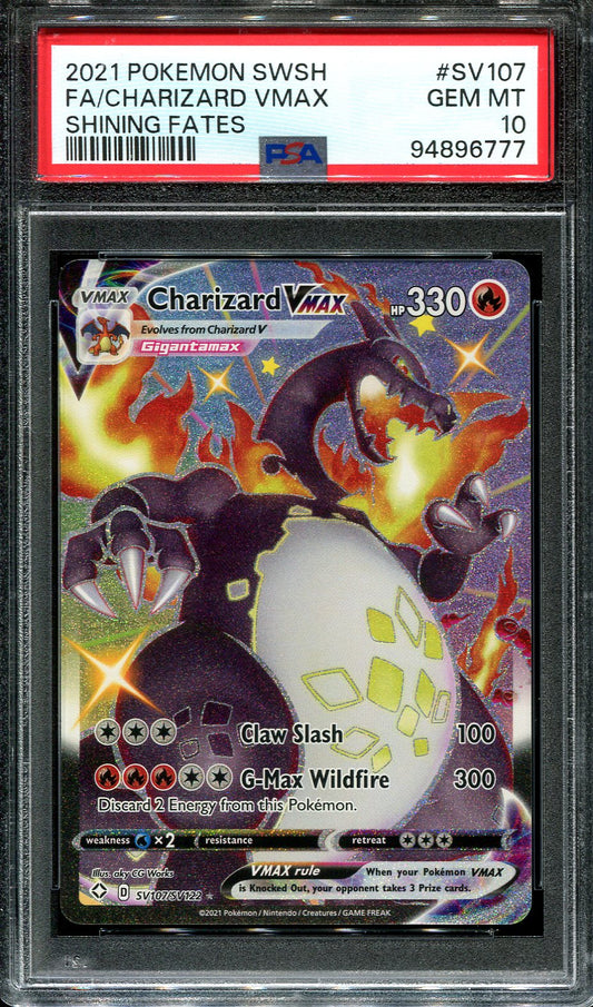 CHARIZARD VMAX SV107/SV122 POKEMON PSA 10 SHINING FATES FULL ART