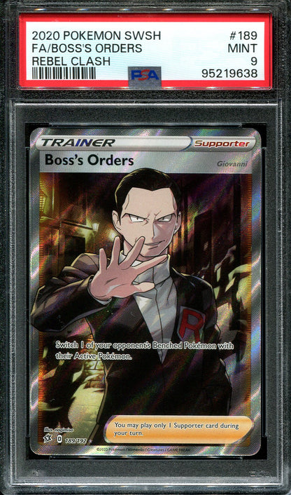 BOSS'S ORDERS 189/192 POKEMON PSA 9 REBEL CLASH FULL ART