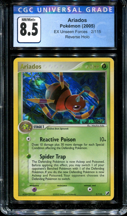 ARIADOS 2/115 POKEMON CGC 8.5 EX UNSEEN FORCES REVERSE HOLO