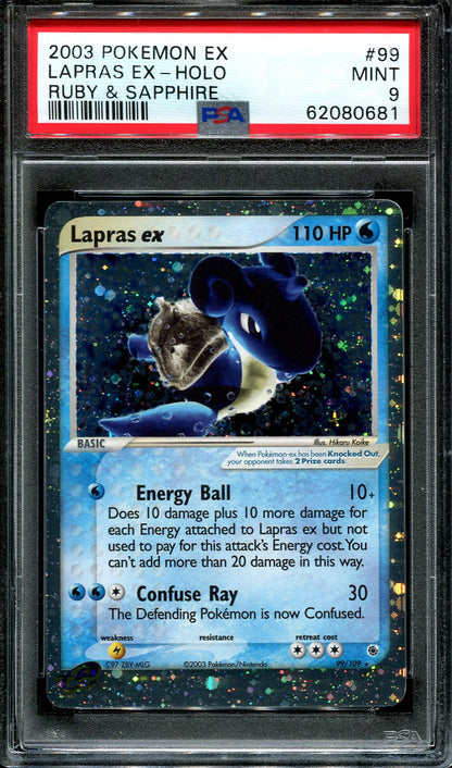 LAPRAS EX 99/109 PSA 9 POKEMON EX RUBY & SAPPHIRE HOLO