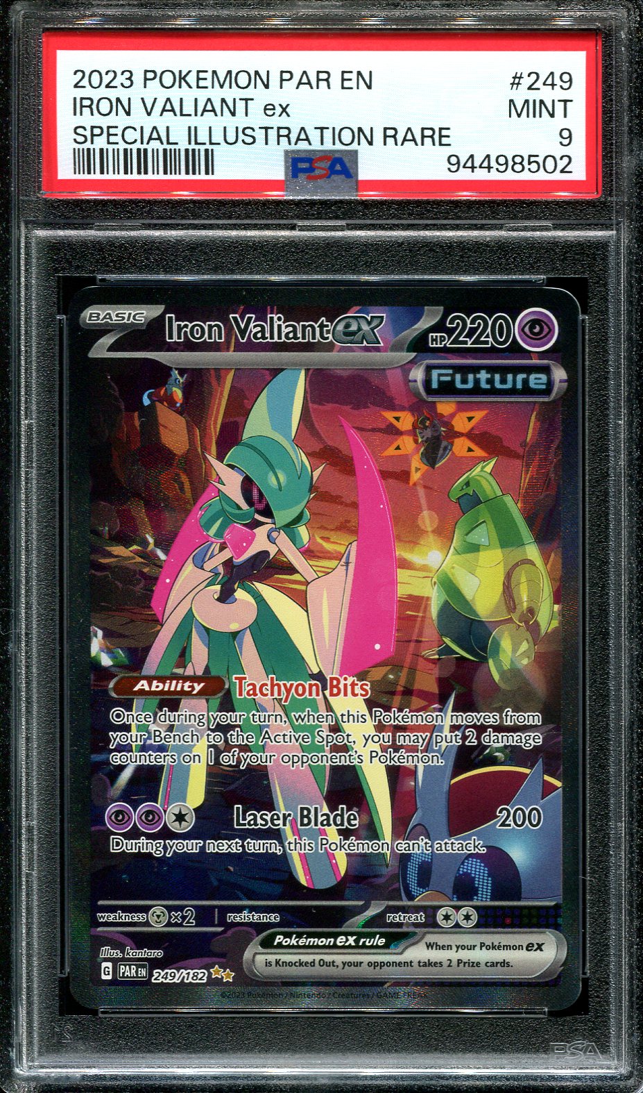 IRON VALIANT EX 249/182 POKEMON PSA 9 PARADOX RIFT SPECIAL ILLUSTRATION RARE