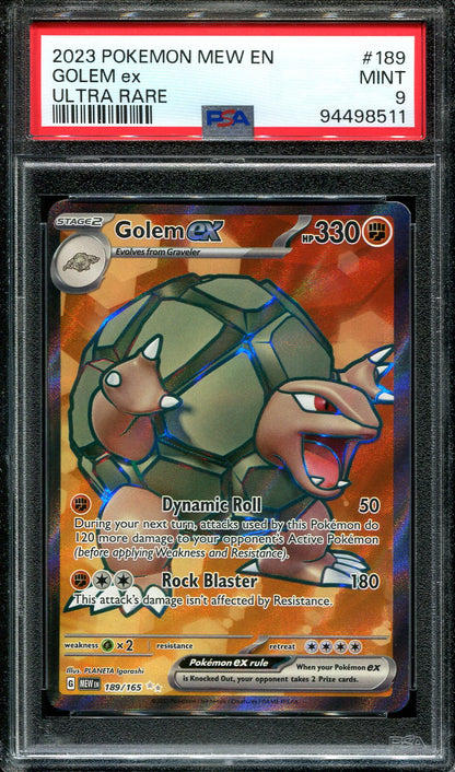 GOLEM GX 189/165 POKEMON PSA 9 POKEMON 151 FULL ART