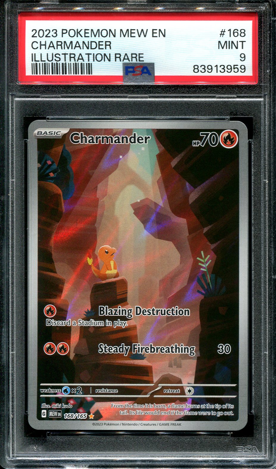 CHARMANDER 168/165 POKEMON PSA 9 POKEMON 151 ILLUSTRATION RARE