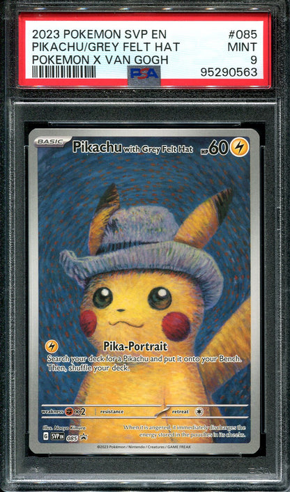 PIKACHU WITH GREY FELT HAT 085 POKEMON PSA 9 POKEMON X VAN GOGH PROMO