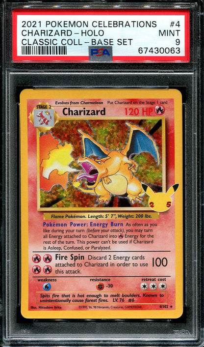 CHARIZARD 4/102 PSA 9 POKEMON CELEBRATIONS CLASSIC COLLECTION HOLO RARE