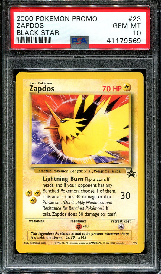 ZAPDOS 23 POKEMON PSA 10 BLACK STAR PROMO