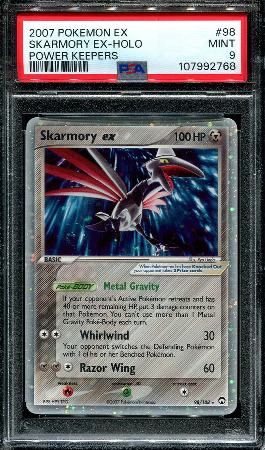 SKARMORY EX 98/108 POKEMON PSA 9 EX POWER KEEPERS HOLO