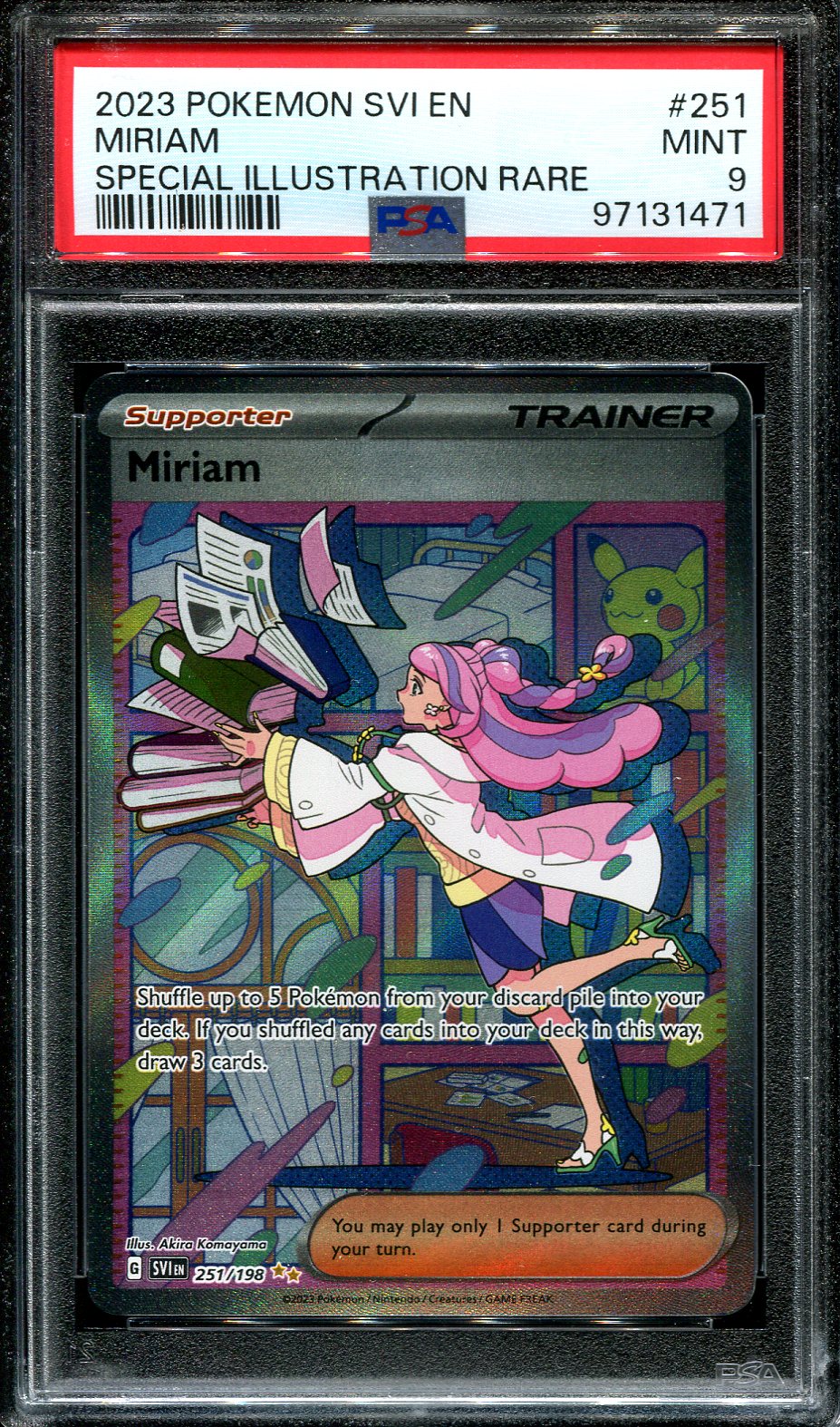 MIRIAM 251/198 POKEMON PSA 9 SCARLET & VIOLET BASE SET SPECIAL ILLUSTRATION RARE