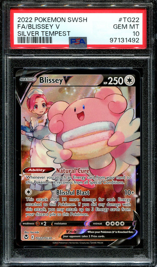 BLISSEY V TG22/TG30 POKEMON PSA 10 SILVER TEMPEST FULL ART