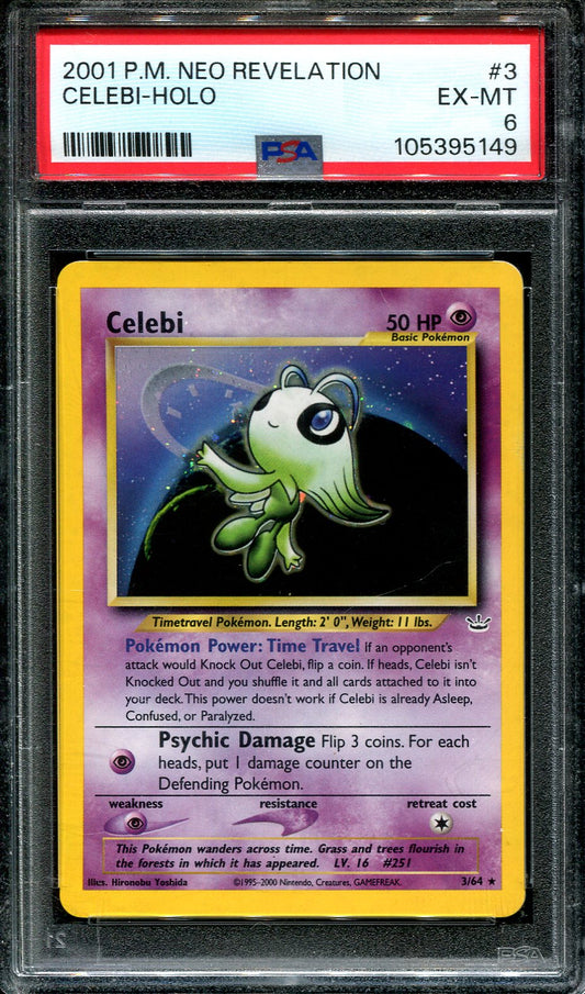 CELEBI 3/64 POKEMON PSA 6 NEO REVELATION HOLO