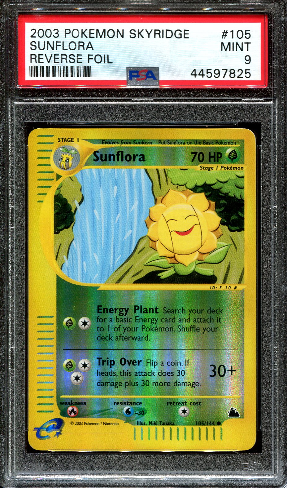 SUNFLORA 105/144 POKEMON PSA 9 SKYRIDGE REVERSE HOLO