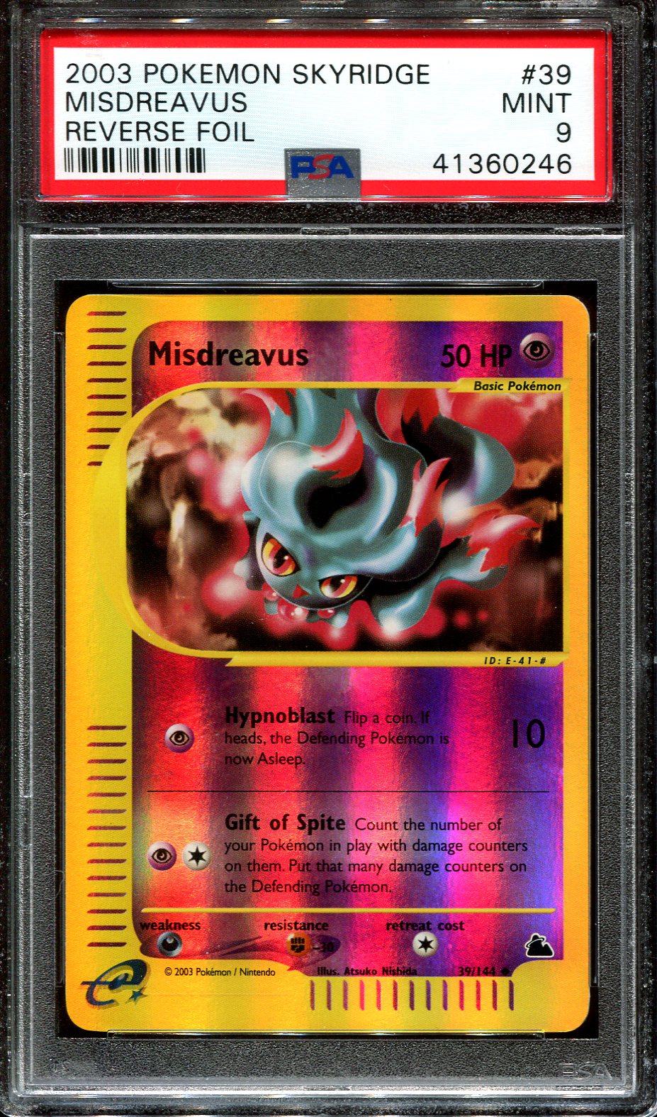 MISDREAVUS 39/144 POKEMON PSA 9 SKYRIDGE REVERSE HOLO