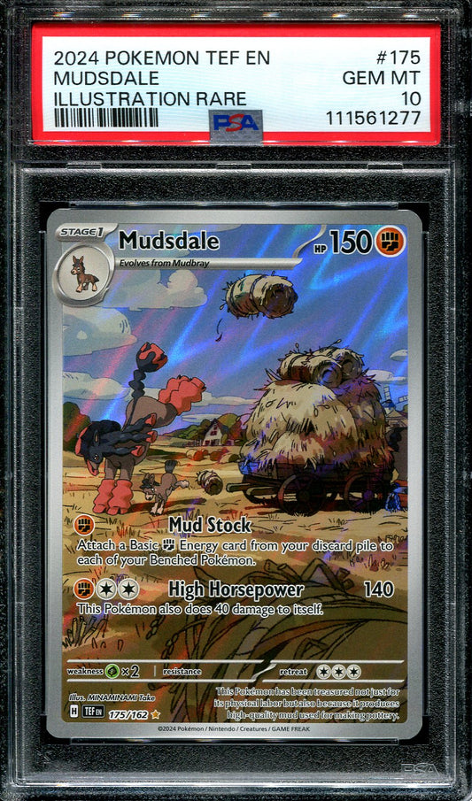 MUDSDALE 175/162 POKEMON PSA 10 TEMPORAL FORCES ILLUSTRATION RARE