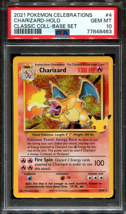 CHARIZARD 4/102 POKEMON PSA 10 CELEBRATIONS CLASSIC COLLECTION HOLO