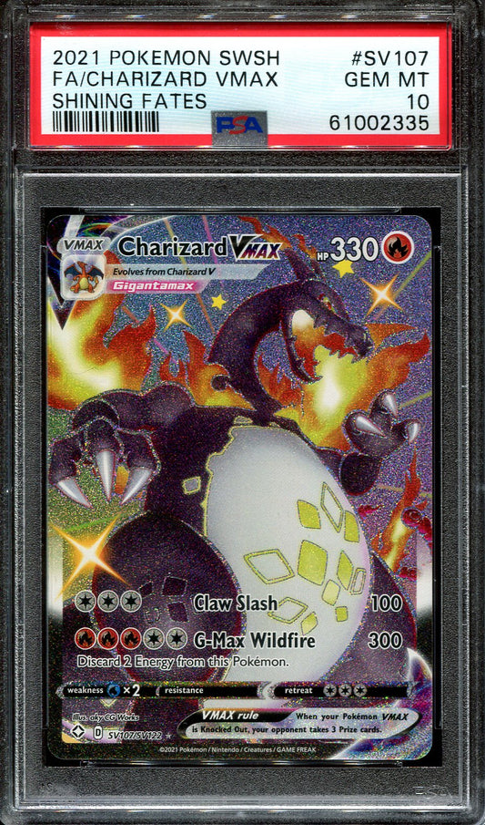 CHARIZARD VMAX SV107/SV122 POKEMON PSA 10 SHINING FATES FULL ART