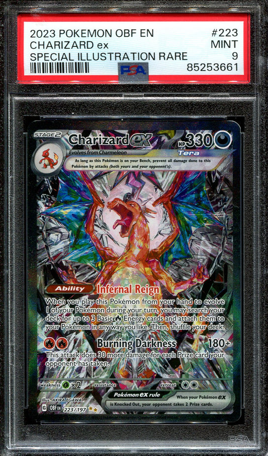 CHARIZARD EX 223/197 POKEMON PSA 9 OBSIDIAN FLAMES SPECIAL ILLUSTRATION RARE