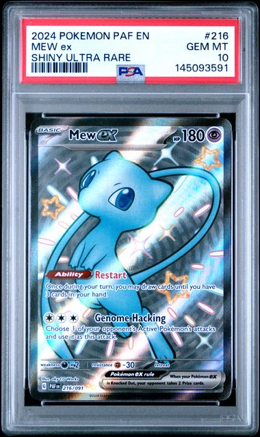 MEW EX 216/091 PSA 10 POKEMON PALDEAN FATES SHINY ULTRA RARE