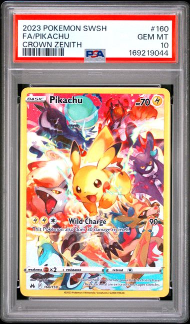 PIKACHU 160/159 PSA 10 POKEMON CROWN ZENITH SECRET RARE