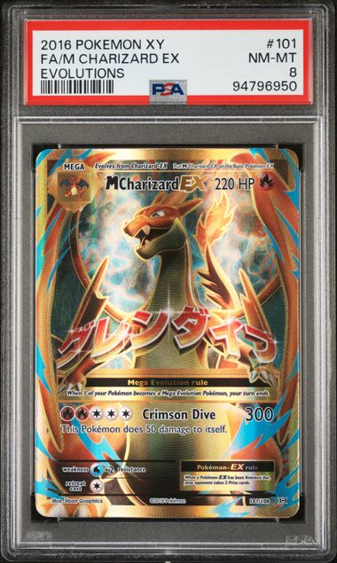 M CHARIZARD EX 101/108 PSA 8 POKEMON XY EVOLUTION FULL ART